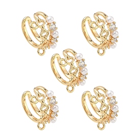 Apprêts de boucles d'oreilles manchette en laiton shegrace, avec abs plastique, sans nickel