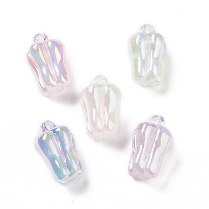 UV Plating Luminous Transparent Acrylic Pendants, Glow in The Dark, Bell Pepper