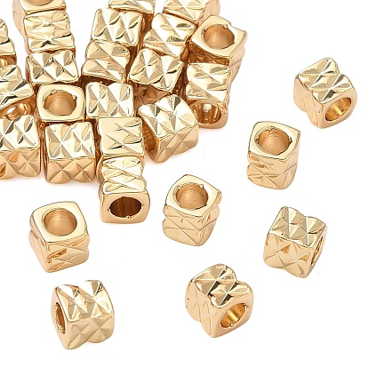 SHEGRACE Brass Beads, Cadmium Free & Nickel Free & Lead Free, Textured Cube