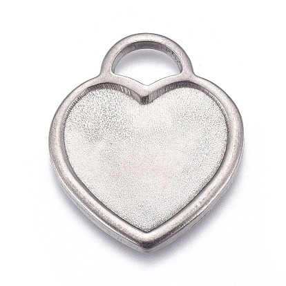 304 Настройки кабошон из нержавеющей стали кулон, чашки безель с краями, сердце
