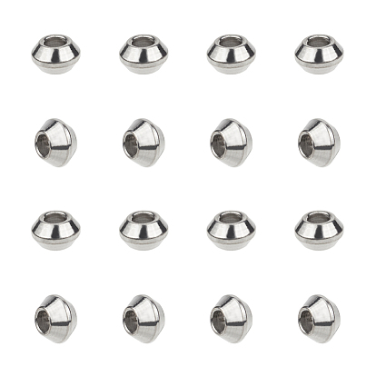 304 Stainless Steel Spacer Beads, Bicone, with Bead Container