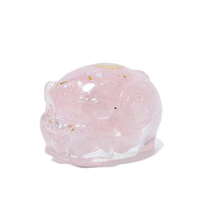 Фигурки свиней из смолы, с крошками драгоценных камней внутри статуй для украшения домашнего офиса