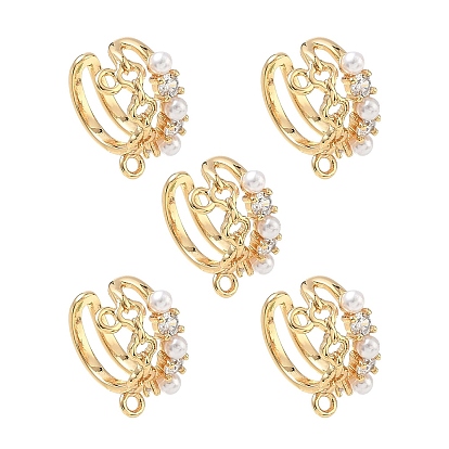 Apprêts de boucles d'oreilles manchette en laiton shegrace, avec abs plastique, sans nickel