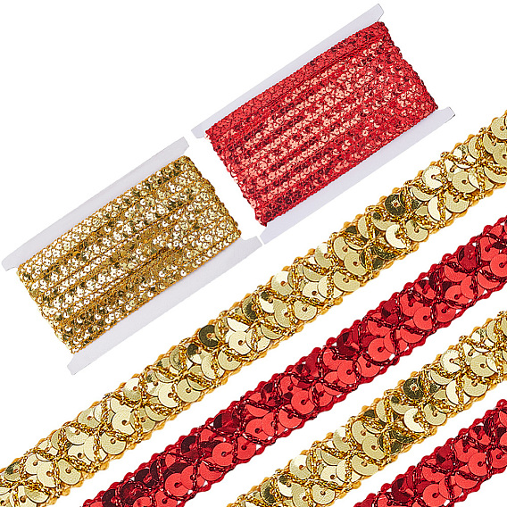 2 шт. 2 цветные пластиковые и полиэстеровые бусины с пайетками, блестки бисер, Аксессуары для орнаментов, 2 рядов рулет с пайеткой, плоско-круглые