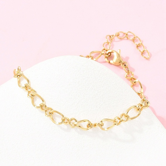 304 Браслеты из нержавеющей стали с звеньями в виде знака бесконечности, ионное покрытие (ip)