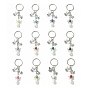 Angel & Star Charms Keychain, with Imitation Pearl Acrylic Beads and Iron Split Key Rings