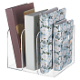 Estantería de acrílico transparente, Soportes para libros de escritorio, Decoración de escritorio para oficina en casa