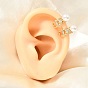 Pendientes de latón micro pave zirconia cúbicos, rondo, con perla de plástico abs para mujer, chapado en rack, larga duración plateado, sin plomo y cadmio, real 18 k chapado en oro