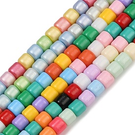 Выпечки нарисованных стеклянных бусин прядей, колонка, окрашенная и подогревом