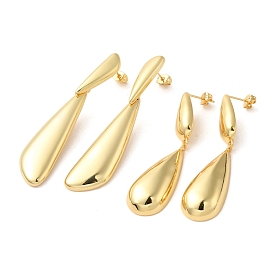 Real 18K Gold Plated Brass Dangle Stud Earrings, Long-Lasting Plated, Cadmium Free & Lead Free