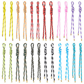 24 pièces 12 décorations pendentifs en cordon polyester coloré