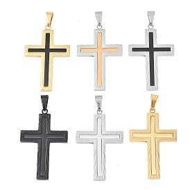 304 подвески из нержавеющей стали, крест с подвесками в виде лучистой линии, матовая отделка