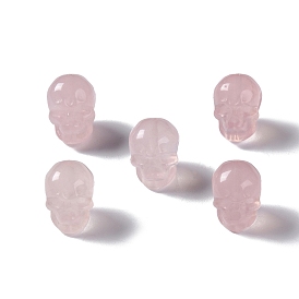 Natural Rose Quartz Beads, Skull