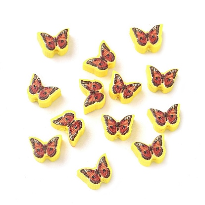 Печатные бусины из полимерной глины ручной работы, бабочка