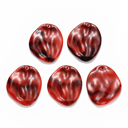 Acrylic Pendants, Imitation Gemstone Style, Petaline