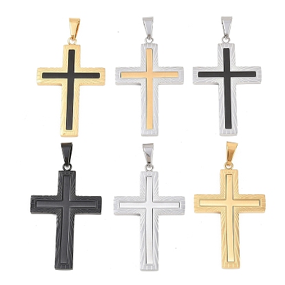 304 подвески из нержавеющей стали, крест с подвесками в виде лучистой линии, матовая отделка