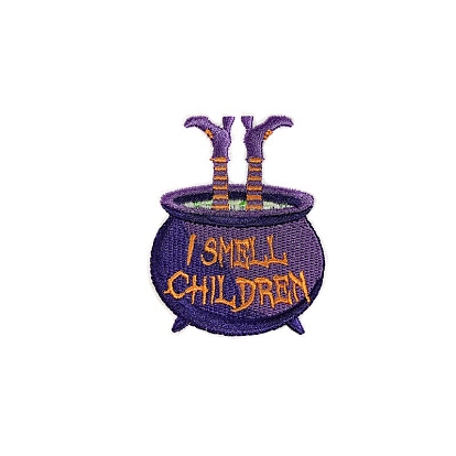 Halloween Witch Theme Hat Book Candle Computerized Embroidery Cloth Iron on Patches, Stick On Patch, Costume Accessories, Appliques