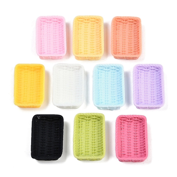 Кабошоны из смолы из ротанговой корзины