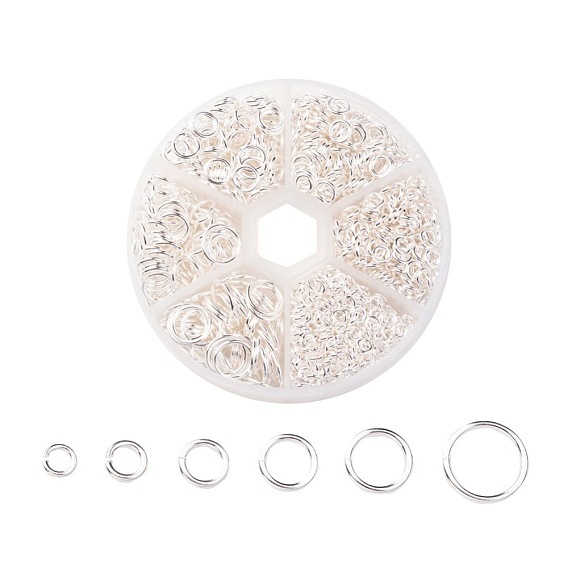 1600 pcs Iron Open Jump Rings, Metal Connectors for DIY Jewelry Crafting and Keychain Accessories, 4~10x0.7~1mm, about 1600pcs/box