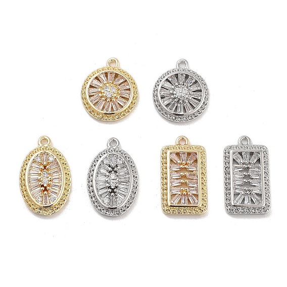 Латунь с подвесками из прозрачного кубического циркония, без кадмия, без никеля и без свинца, настоящий 14k позолоченный/платиновый