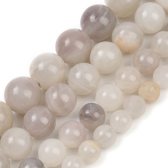 Нити бусин из натурального розового кроличьего волоса с рутиловым кварцем, круглые