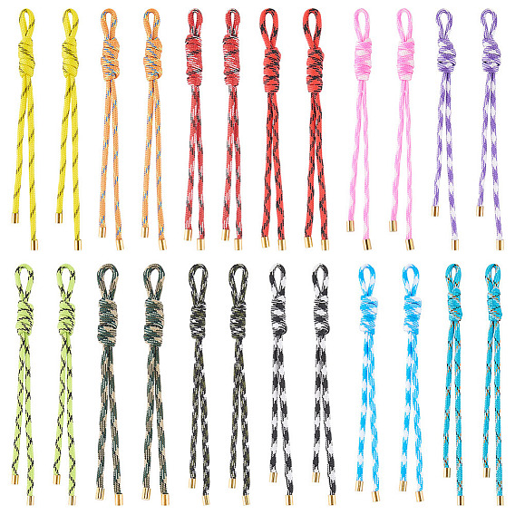 24Pcs 12 Color Polyester Cord Pendant Decorations