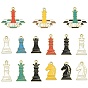 60 pendentifs en alliage émaillé, charmes d'échecs, or