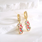 18K Gold Plated Blue Eye Slippers Earrings with Zircon Stones - Unique and Stylish Women's Jewelry