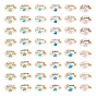 48Pcs 12 Style Printed Cowrie Shell Beads, No Hole/Undrilled, Sea Turtle & Love
