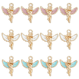 30 шт 3 цвета сплава эмалевые подвески, золотой свет, ангельское очарование