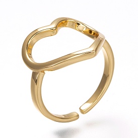 Anillo de corazón abierto de latón, anillos del manguito, sin plomo y cadmio
