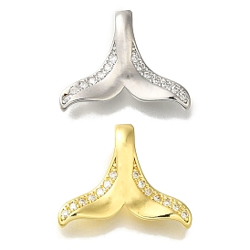 Стойка «рыбий хвост», покрытие из латуни, микропаве, прозрачная подвеска из кубического циркония, без свинца и без кадмия, долговечный