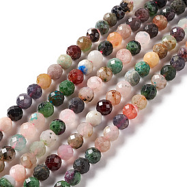 Natural & Synthetic Mixed Stone Beads Strands, Faceted, Round