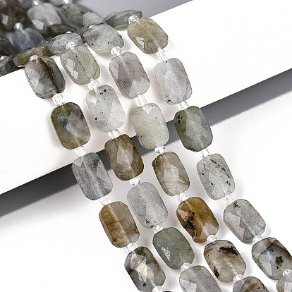 Природные лабрадорита бисер нитей, прямоугольные, граненые, с бисером