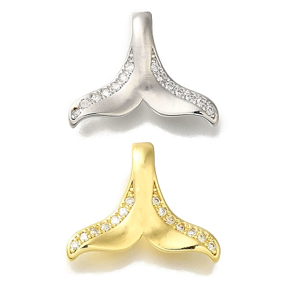 Стойка «рыбий хвост», покрытие из латуни, микропаве, прозрачная подвеска из кубического циркония, без свинца и без кадмия, долговечный