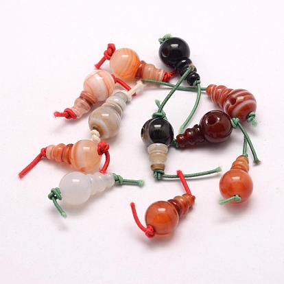 Natural Agate 3 Hole Guru Beads, T-Drilled Beads, For Buddhist Jewelry Making, Dyed