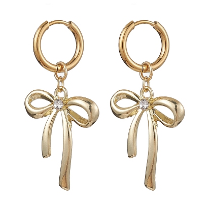 Серьги сплава обручем, с 304 серьгами-кольцами из нержавеющей стали, украшения для женщин, бантом