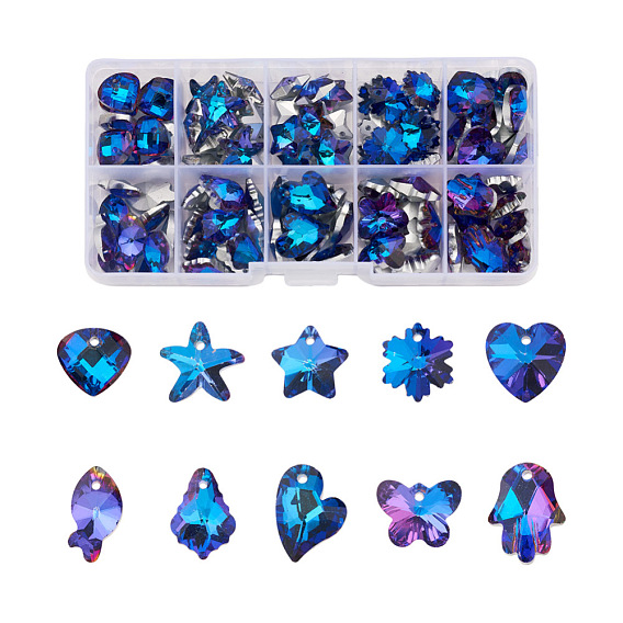 Glass Rhinestone Pendants, DIY Accessories for Jewelry Making, Mixed Shapes