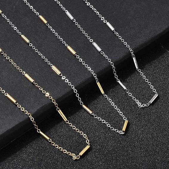 304 ожерелья из цепочек-колонн из нержавеющей стали для женщин и мужчин, ионное покрытие (ip)