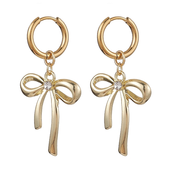 Серьги сплава обручем, с 304 серьгами-кольцами из нержавеющей стали, украшения для женщин, бантом