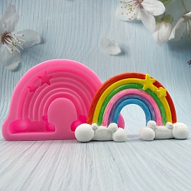 Rainbow with Cloud DIY Food Grade Silicone Molds, Fondant Molds, Resin Casting Molds, for Chocolate, Candy, UV Resin, Epoxy Resin Craft Making