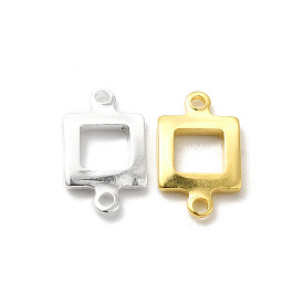 Brass Connector Charms, Cadmium Free & Lead Free, Long-Lasting Plated, Square Links