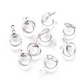 316 хирургическая подвеска из нержавеющей стали с кабошоном, настройки открытой спины, плоско-круглые