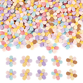 100шт 5 цветные кабошоны из непрозрачной смолы, цветок