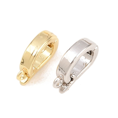 Brass Brass Enhancer Shortener Pendant Bails, Hinged Bails, with Loop, Cadmium Free & Lead Free, Long-Lasting Plated, Rack Plating