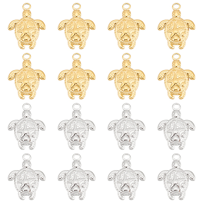 16 шт. 2 цвета 201 подвески из нержавеющей стали, черепаха с подвесками морских звезд