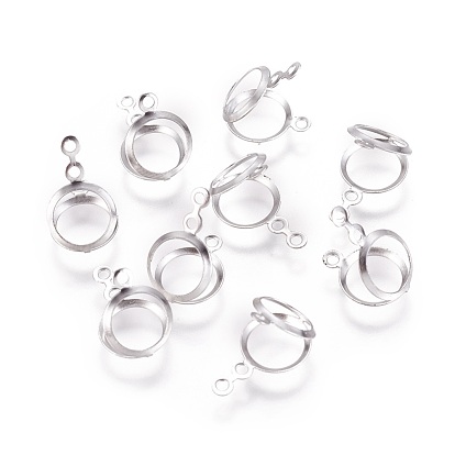 316 хирургическая подвеска из нержавеющей стали с кабошоном, настройки открытой спины, плоско-круглые