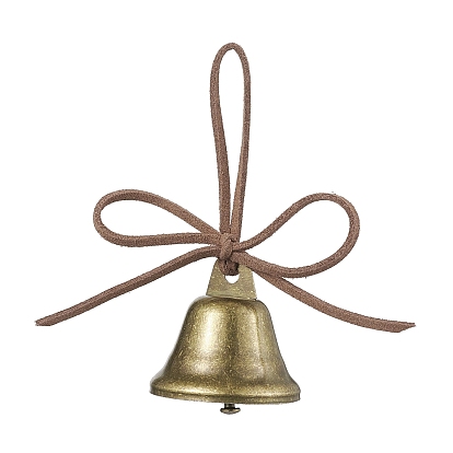 Железный колокол колокольчики, ведьмины колокольчики на дверную ручку, бантик из искусственной замши, подвесные украшения для дома