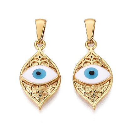 304 подвески из нержавеющей стали и эмали, Злые чары глаз, золотые
