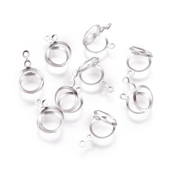 316 хирургическая подвеска из нержавеющей стали с кабошоном, настройки открытой спины, плоско-круглые